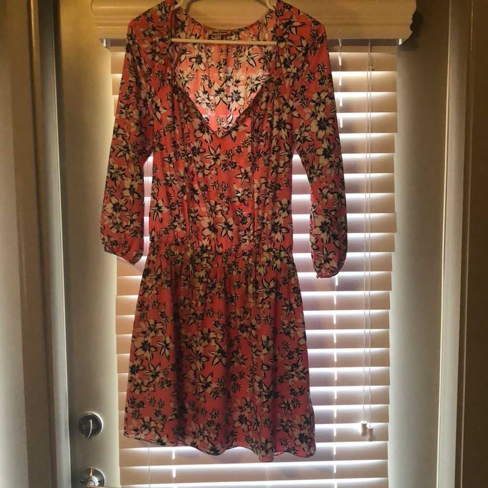 Juicy Couture silk dress. Pink & black. Small